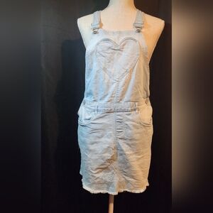 OSH KOSH BGosh Size 14 Denim Dress Overalls Heart Pocket